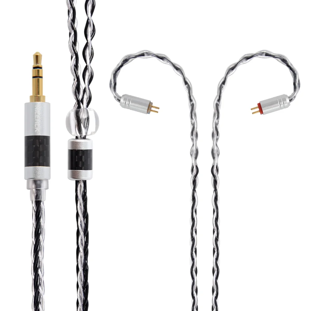 3.5mm plug with 2Pin NICEHCK 8 Core посеребренный кабель обновления Тип C/Тип-C/3,5/2,5/4,4 мм MMCX/2Pin для KZZSN/ZS7/ZSX CCAC10/C12 NICEHCK NX7 Pro/DB3 - Цвет: 3.5mm plug with 2Pin