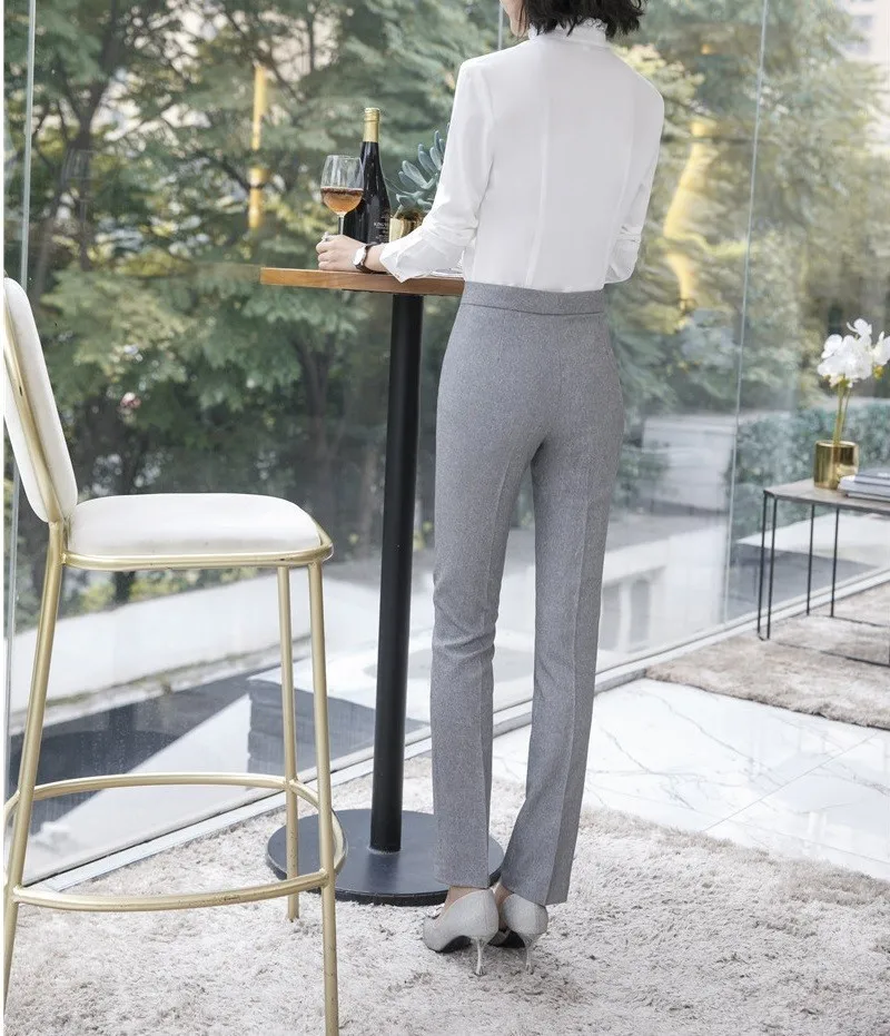 Новинка серые женские брюки официальная форма стиль женская Деловая одежда для