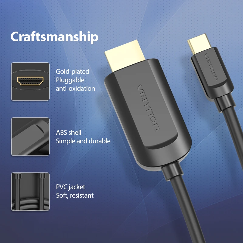 Vention USB C HDMI 4 к Тип Кабель адаптер для huawei P20 mate 10 Macbook Pro воздушный iPad Thunderbolt 3|Кабели