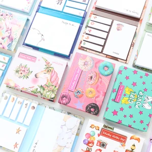 Domikee милый мультфильм Единорог, набор липких нот, книга, kawaii, школьный Студент, клейкая бирка, блокнот-стикер, Подарочные Канцтовары