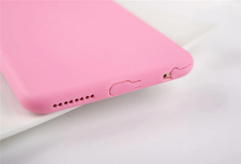 Чехол для Телефона iPhone 6 6s 7 8 Plus 5 5s SE модный однотонный Мягкий силиконовый чехол