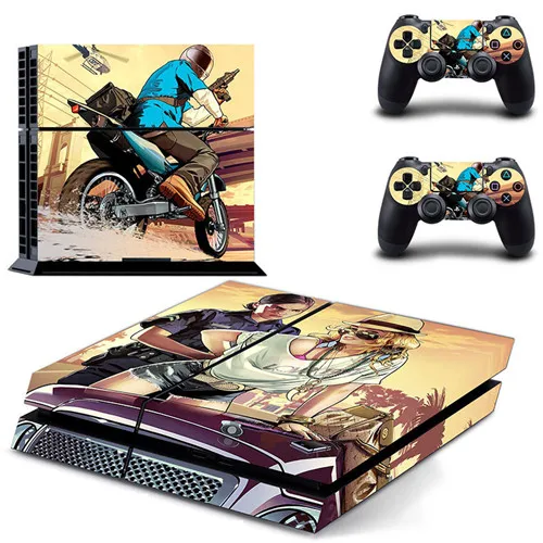 Игра Grand Theft Auto V GTA 5 PS4 наклейка для sony playstation 4 консоль и 2 контроллера PS4 наклейка для кожи виниловая - Цвет: GCTM0037