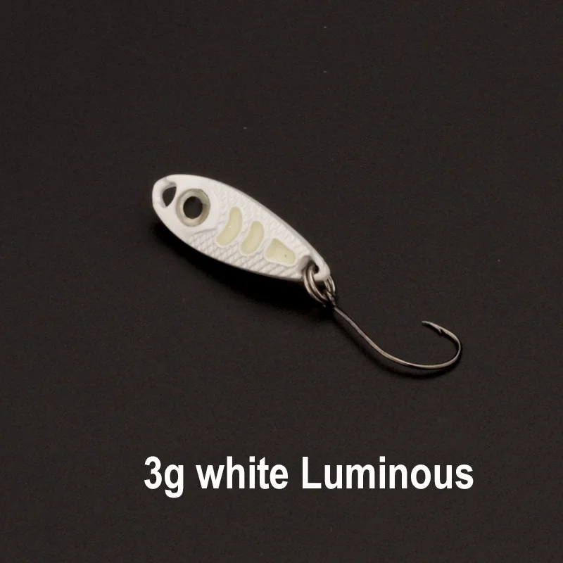 3g white Luminous Ложка рыболовные приманки 1,5g 3g 5g приманки металлические ложки с блестками, искусственная приманка isca карп рыбалка pesca бас воблер - Цвет: 3g white Luminous