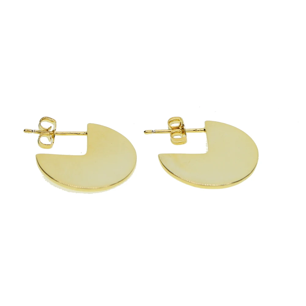 round circle geometric fashion earring women jewelry design gold filled flat simple | Украшения и аксессуары