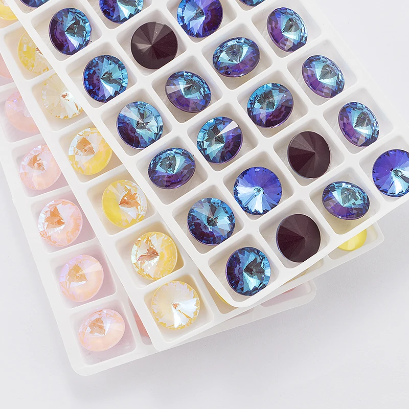 More Mocha AB 12mm 14mm K9 Crystal Rivoli Glass Fancy Stone Pointback Round Rhinestone Can Mix Colors | Украшения и аксессуары