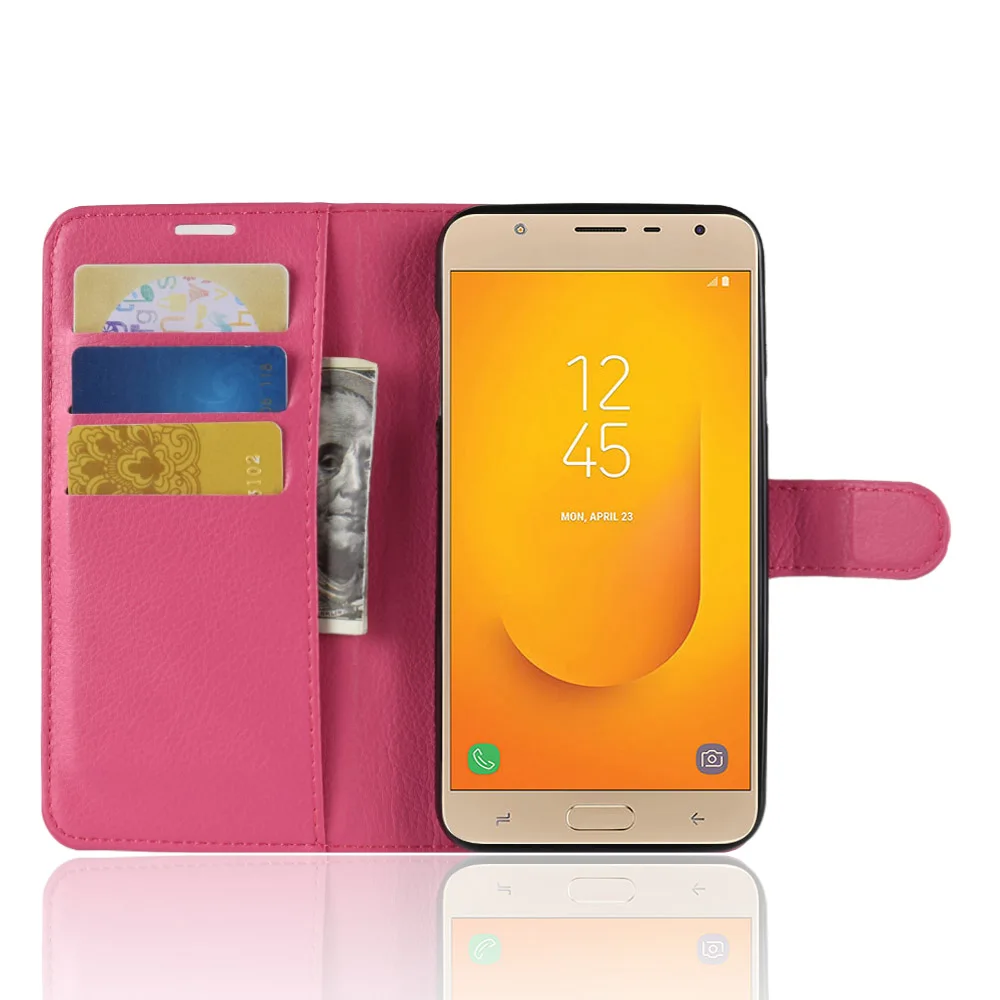 Новый роскошный флип-чехол из искусственной кожи для Samsung Galaxy J7 Duo чехол-кошелек с