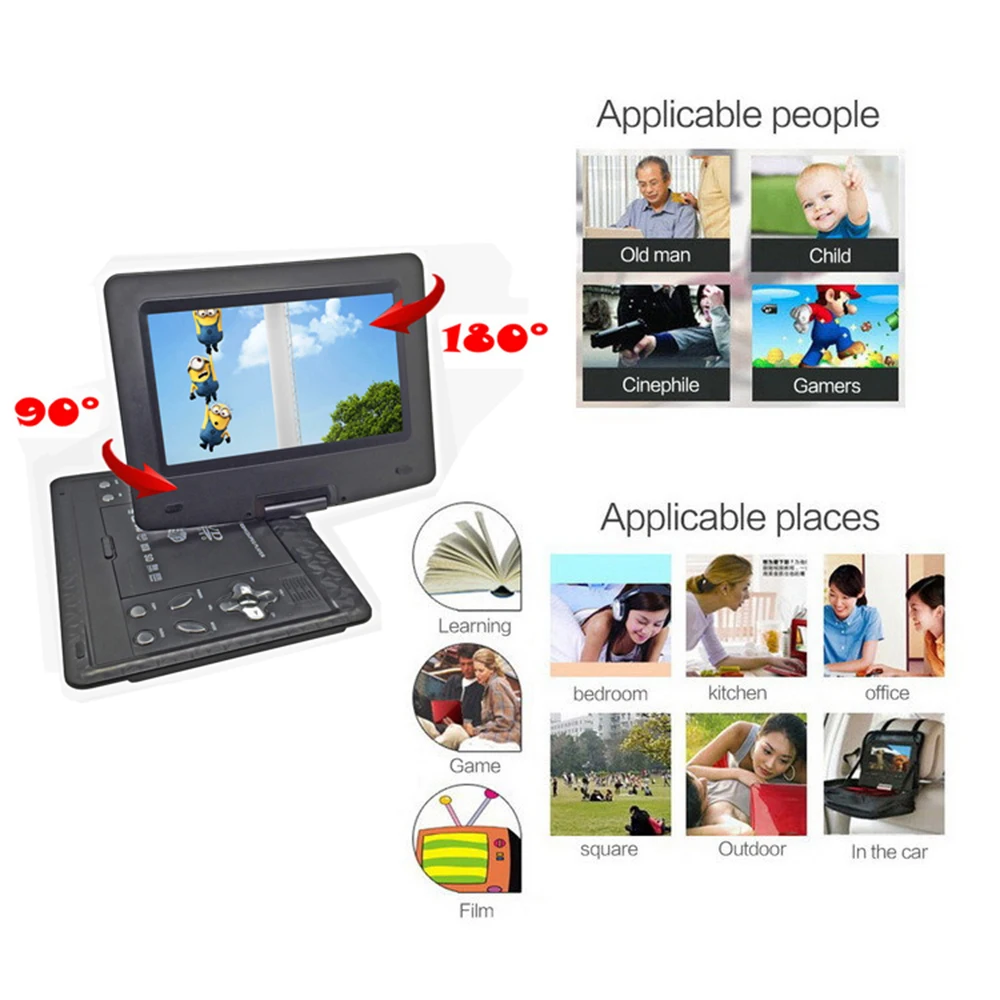 Новый 13 8 дюймовый портативный dvd плеер MP3 MP4 VDIEO игра с высоким разрешением цветной