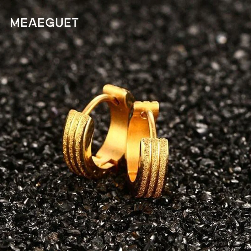 Модные детские мини серьги кольца Meaeguet матовые женские из нержавеющей стали в
