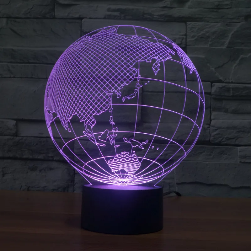 3D атмосферная лампа 7 цветов меняющая визуальную иллюзию Светодиодная для декора
