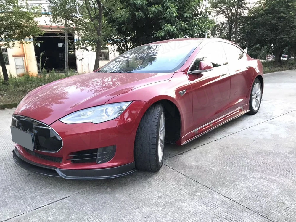 Карбоновое волокно передний бампер спойлер для Tesla модель S 70D P85D 90D P100D Седан 4 двери 2012- голова подбородок Лопата автомобиль Стайлинг