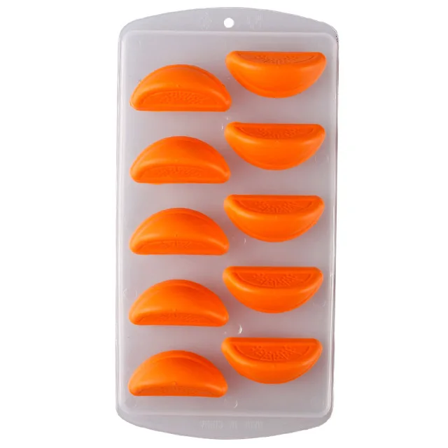 10 Cup Orange Милые силиконовые формы для шоколада, ледяной кубик, лоток для замораживания, барный пудинг, желе, красочные кухонные инструменты - Цвет: 10 Cup Orange