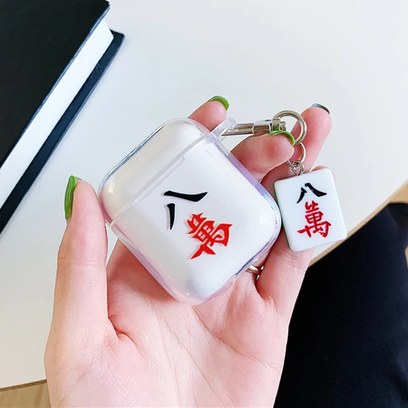 Популярный китайский чехол с рисунком Маджонга, Bluetooth, беспроводной Чехол для наушников для Apple Airpods 2 1, мягкий прозрачный чехол из ТПУ, чехол для наушников