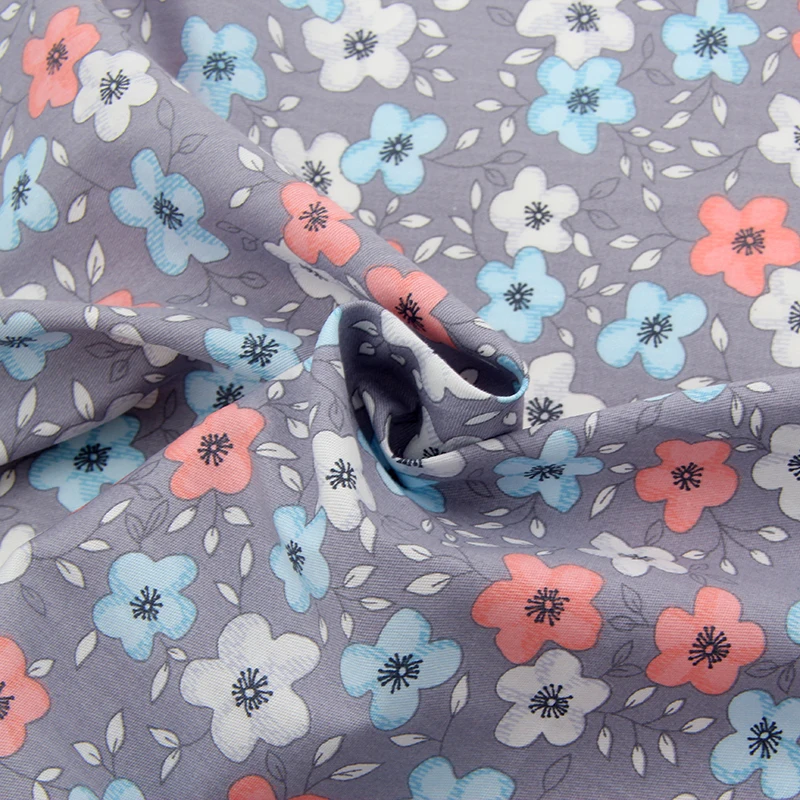 Gray flowers Patchwork Cotton Fabric Fat Quarters Sewing Tissues Textile For Doll Clothes Bags 40x50cm | Дом и сад