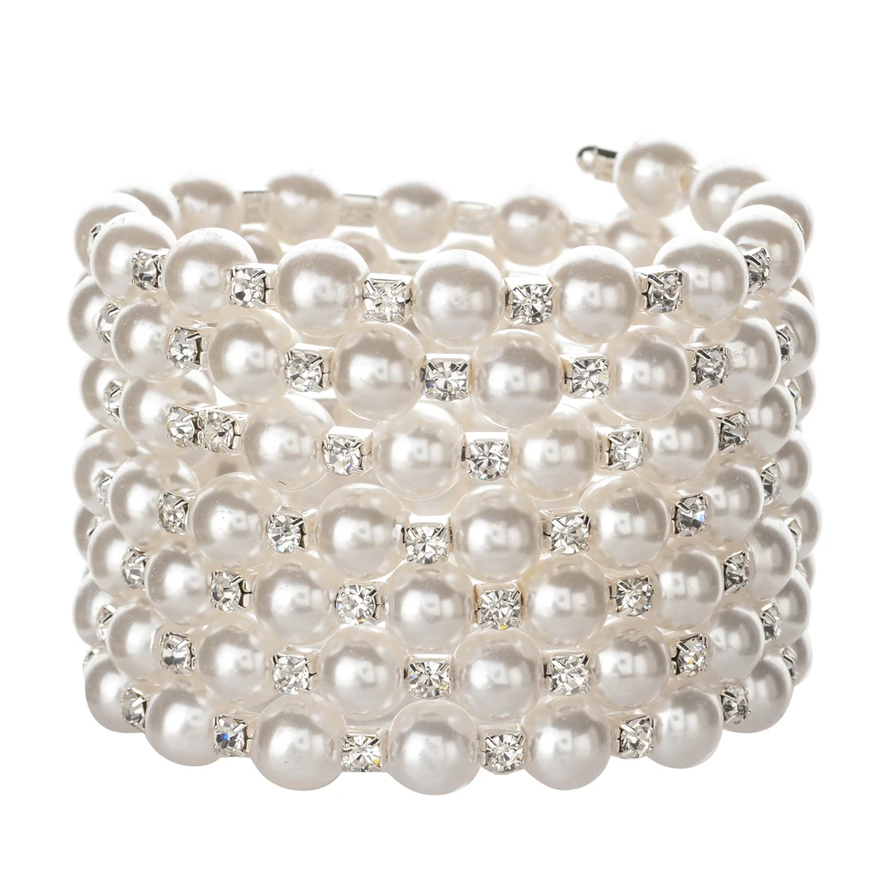 Регулируемые женские браслеты SLZBCY широкие блестящие роскошные эластичные