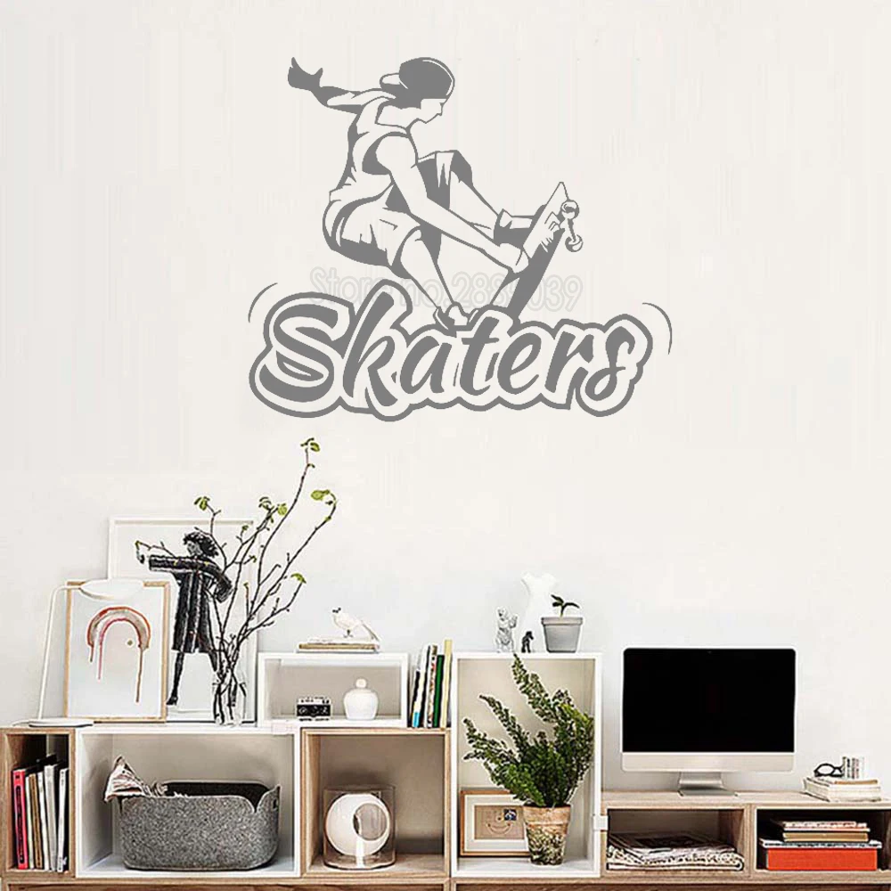 Скейтеров Цитата настенные Стикеры с текстом скейтборд наклейка для мальчиков