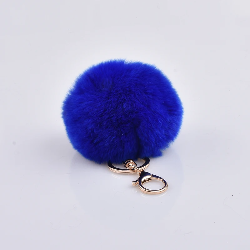 Брелок из натурального меха кролика Рекс Модный меховой помпон кольцо для ключей