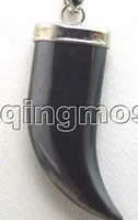 big 1330mm black ox horn natural hematite power pendant pen182