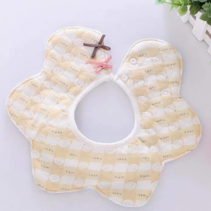 08 Baby Bibs Cotton Waterproof 360 degree Baby Girls Bibs Flower Saliva Towel Children's Bib Rice Bowl 0-12M - Цвет: 08