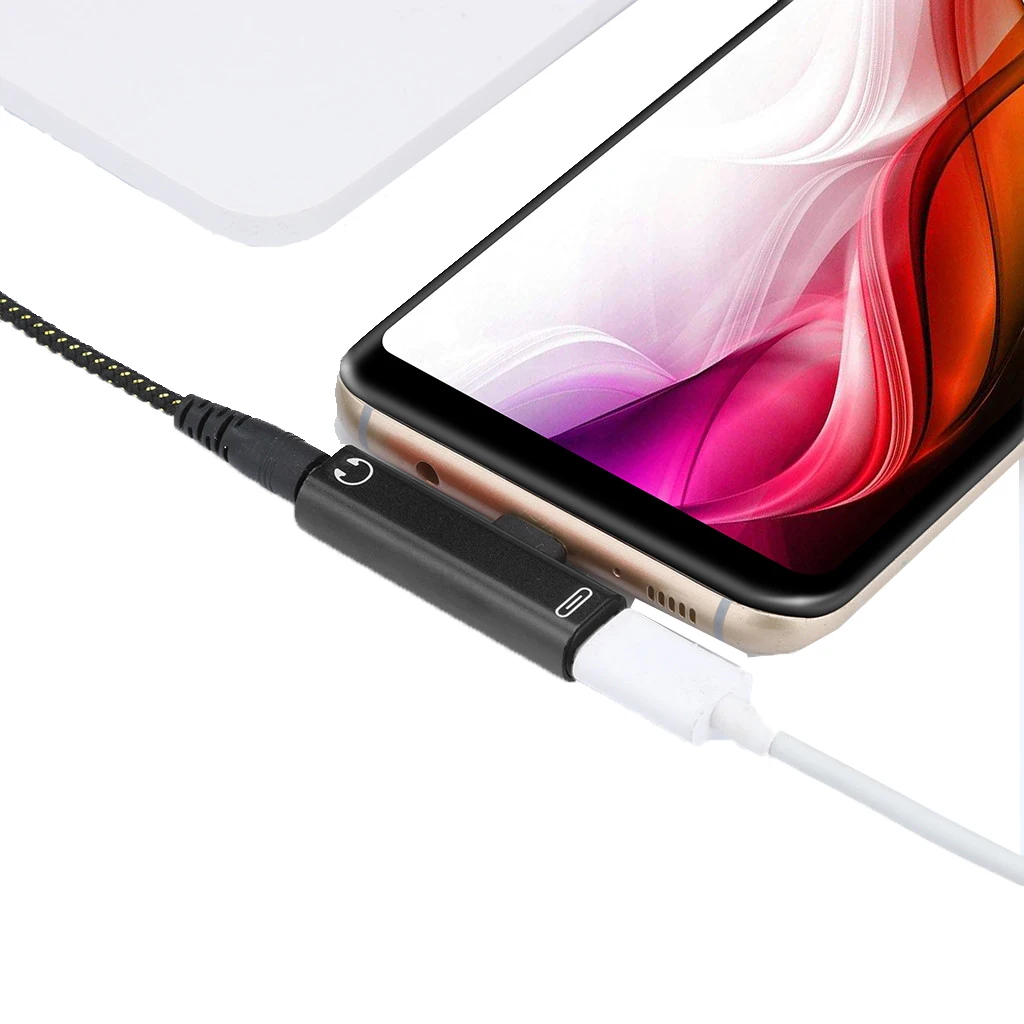 2 в 1 аудио адаптер зарядки для Xiaomi 6 huawei P10 mate 20pro аудио зарядка наушников адаптер usb type-C аудио адаптер