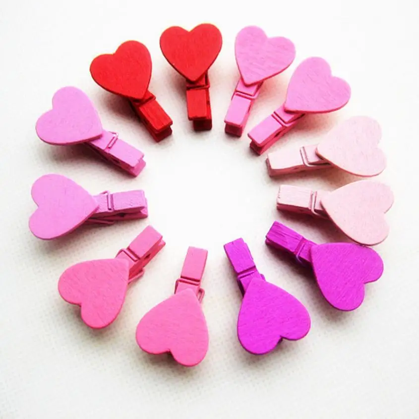 12 шт. цветные деревянные канцелярские принадлежности с мини-сердечками для