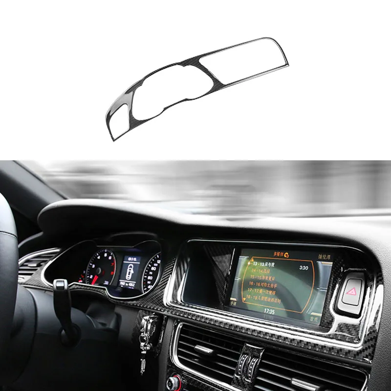 

100% Carbon Fiber Center GPS Instrument Frame Cover Trim For Audi A4 B8 13-2016