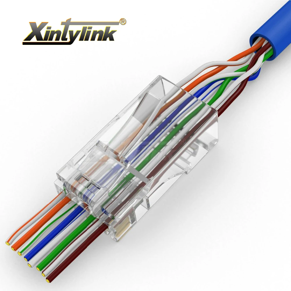 Xintylink EZ rj45 разъем ethernet кабель Разъем cat5 cat5e rj 45 cat6 jack сети 8p8c неэкранированный модульный utp keystone 50 100
