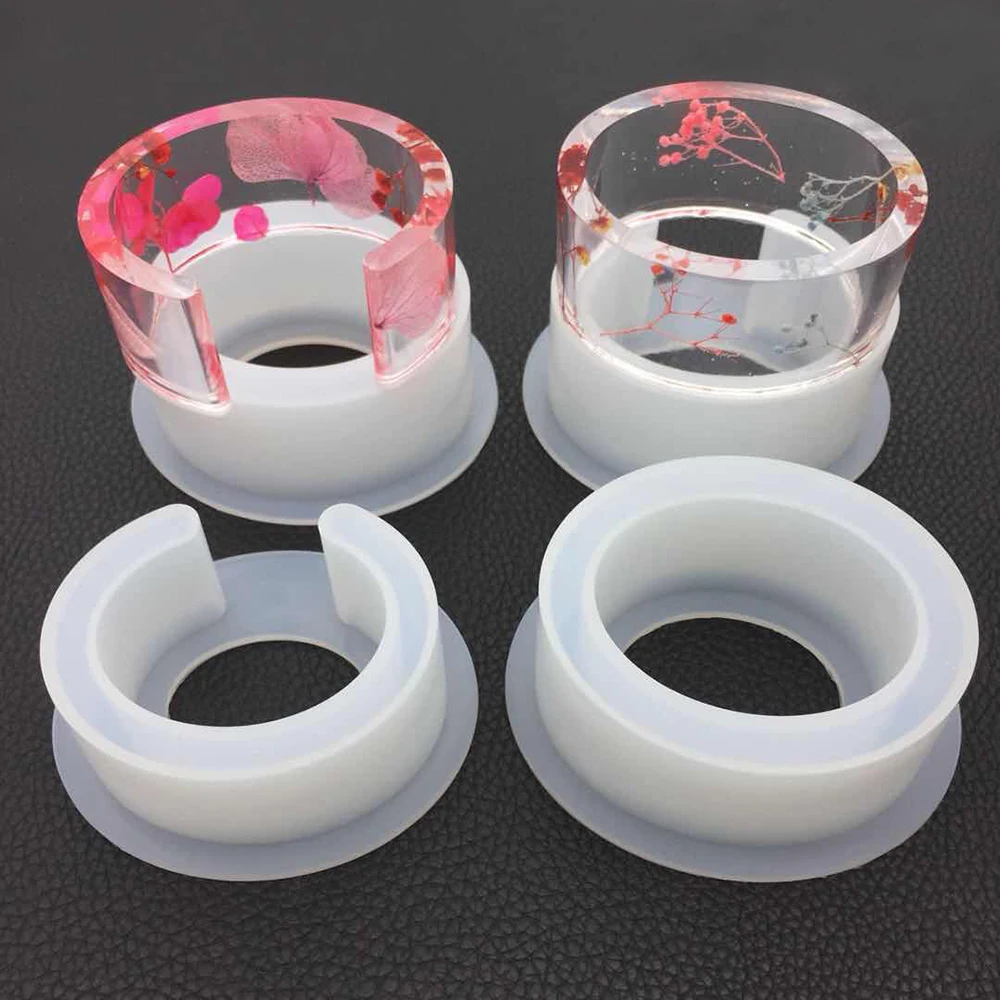 

2019 New Arrival Open Cuff Bracelet Silicone Mold Jewelry Making Bracelet Bangle Mould For Resin Dried Flower DIY Tools
