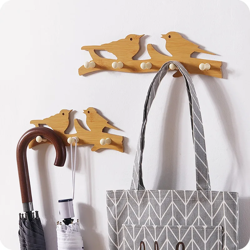 Деревянные настенные крючки самоклеющиеся в форме сердца дверной крючок