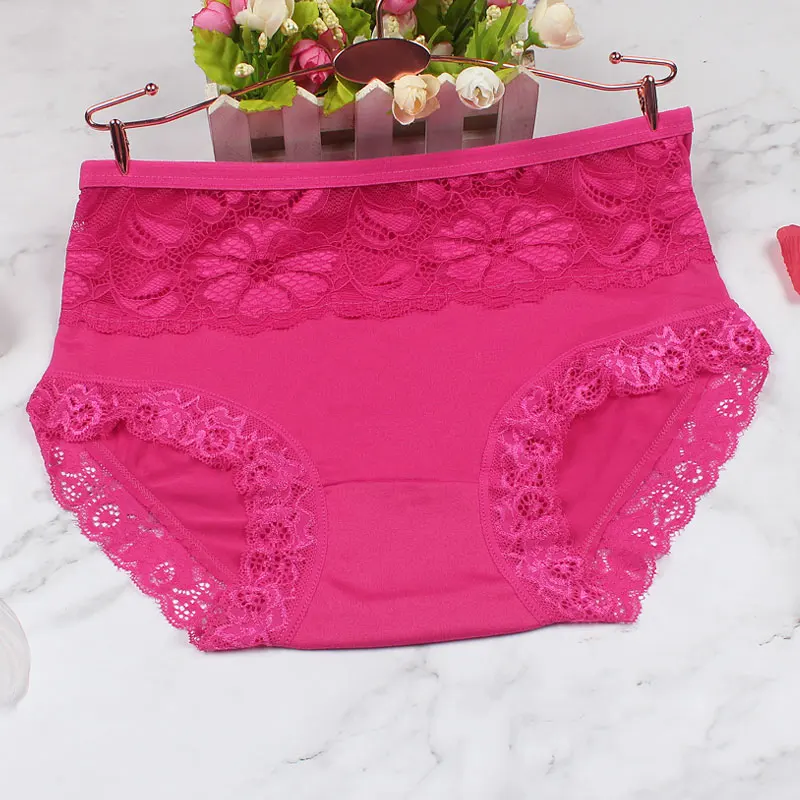 WP192 rose Новинка,, женские кружевные трусики с вышивкой высшего класса, с высокой талией, женское нижнее белье большого размера, сексуальные трусики - Цвет: WP192 rose