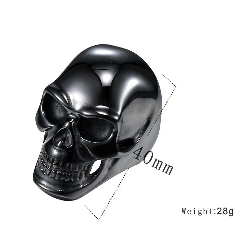 Мужское кольцо с черепом YaHui простое Золотое из нержавеющей стали черного золота