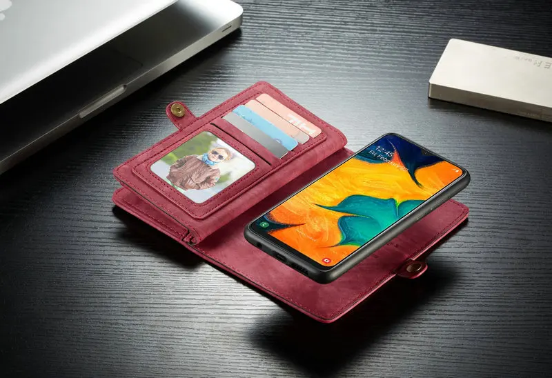 CaseMe кошелек чехол для samsung Galaxy A80 A20e A30 A40 A50 A70 класса люкс 2 в 1 съемный кожаный чехол для samsung S10 5G