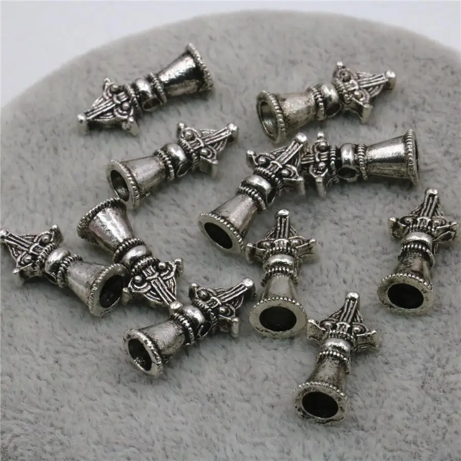 

5PCS Accessory Carved Copper DIY Finding Lucky Loose Beads Bell Tower Crafts New Jewelry Making Design Girls Metal Gifts 9x18mm