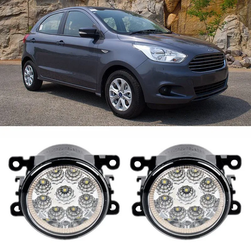 Автомобиль Стайлинг для ford FIGO 9 штук светодиодов Противотуманные фары H11 H8 12 В 55 Вт LED туман фара