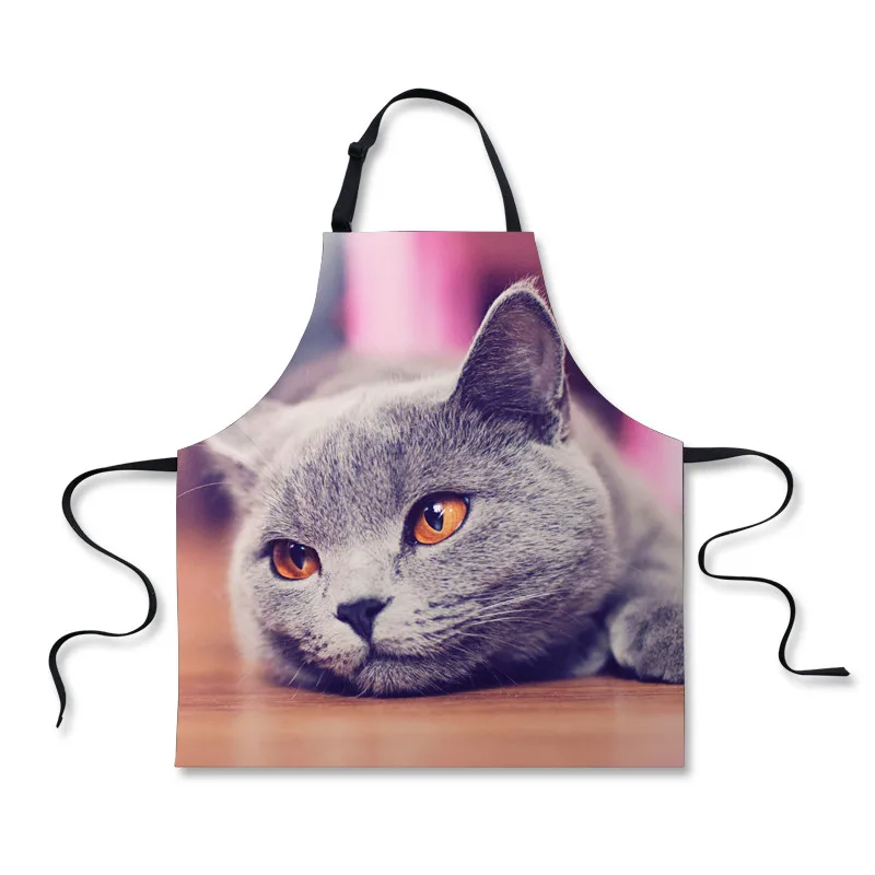 FORUDESIGNS/забавные космические галактические кошки с пиццей, синие Кухонные фартуки для мужчин, женщин, черные, милые, красочные, с лошадью, тако, кошка, Tumblr фартук - Цвет: W1771R