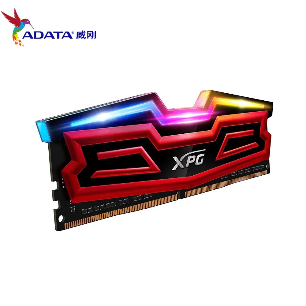 AData XPG Spectrix D40 RGB 3000MHz 16GB (2x8GB) 288-Pin PC4-19200 Desktop U-DIMM Memory Dual Retail Kit Multi-Colored on - AData XPG Spectrix D40 RGB 3000MHz 16GB (2x8GB) 288-контактная память PC4-19200 для настольных компьютеров U-DIMM Dual Retail Kit, м