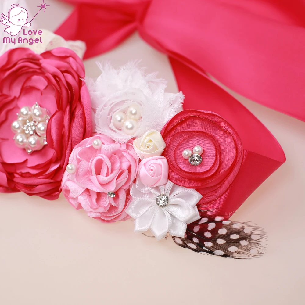 1 комплект для маленьких девочек пояс с цветочным узором и повязка на голову