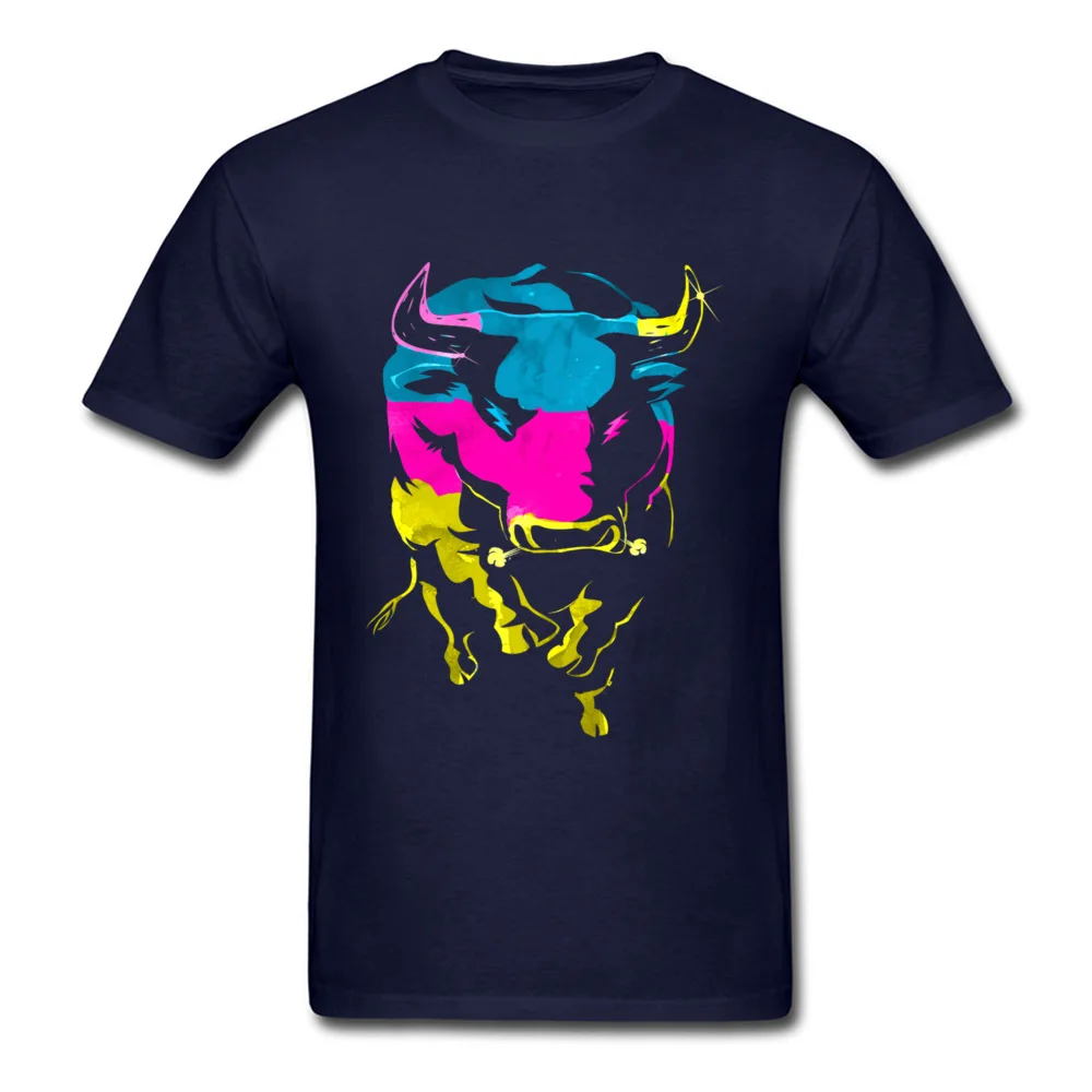 Модная мужская футболка с принтом CMYK Bull летняя коротким рукавом животным