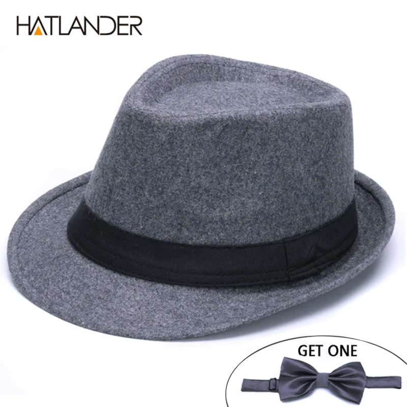 Шляпа-федора для мужчин и женщин HATLANDER, Классическая однотонная фетровая шляпа для мужчин и женщин, шерстяная шляпа для джаза и церкви, зимня...