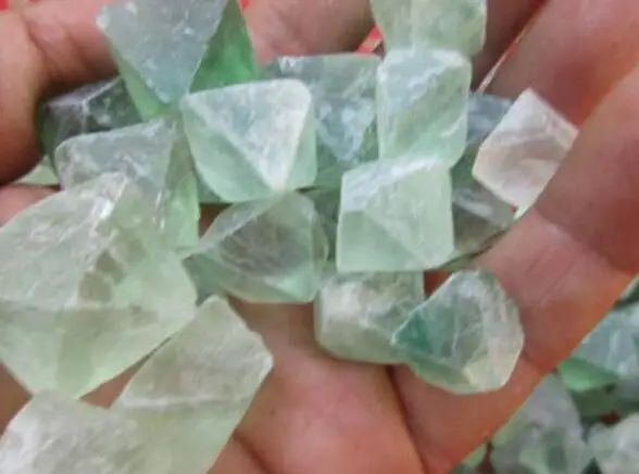Natural green fluorite octahedral crystal healing