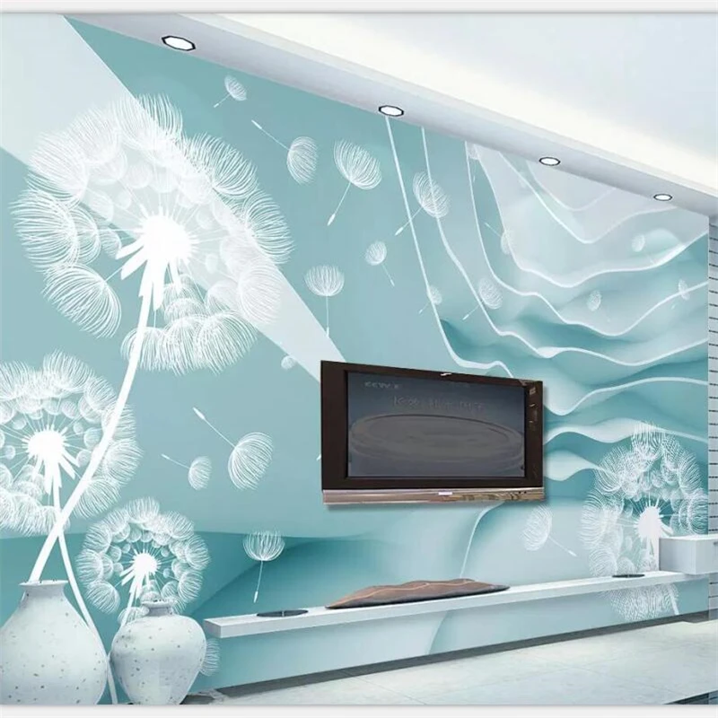 

Обои beibehang на заказ для гостиной, спальни, росписи, современный минималистский 3d-фон с изображением одуванчика, украшение для стены