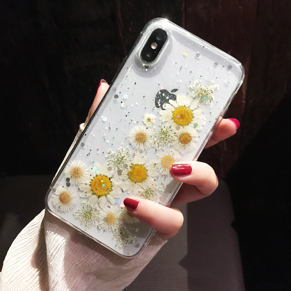 Чехол для телефона Qianliyao ручной работы с сушеными настоящими цветами iPhone 11 Pro Max X XS