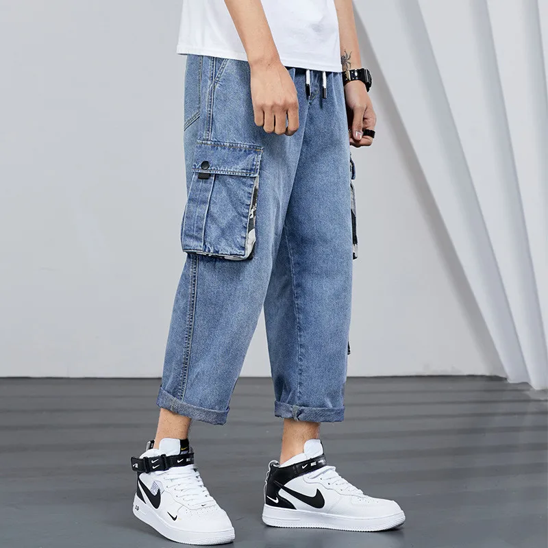 Мужские свободные брюки карго камуфляжные джинсы с несколькими карманами в