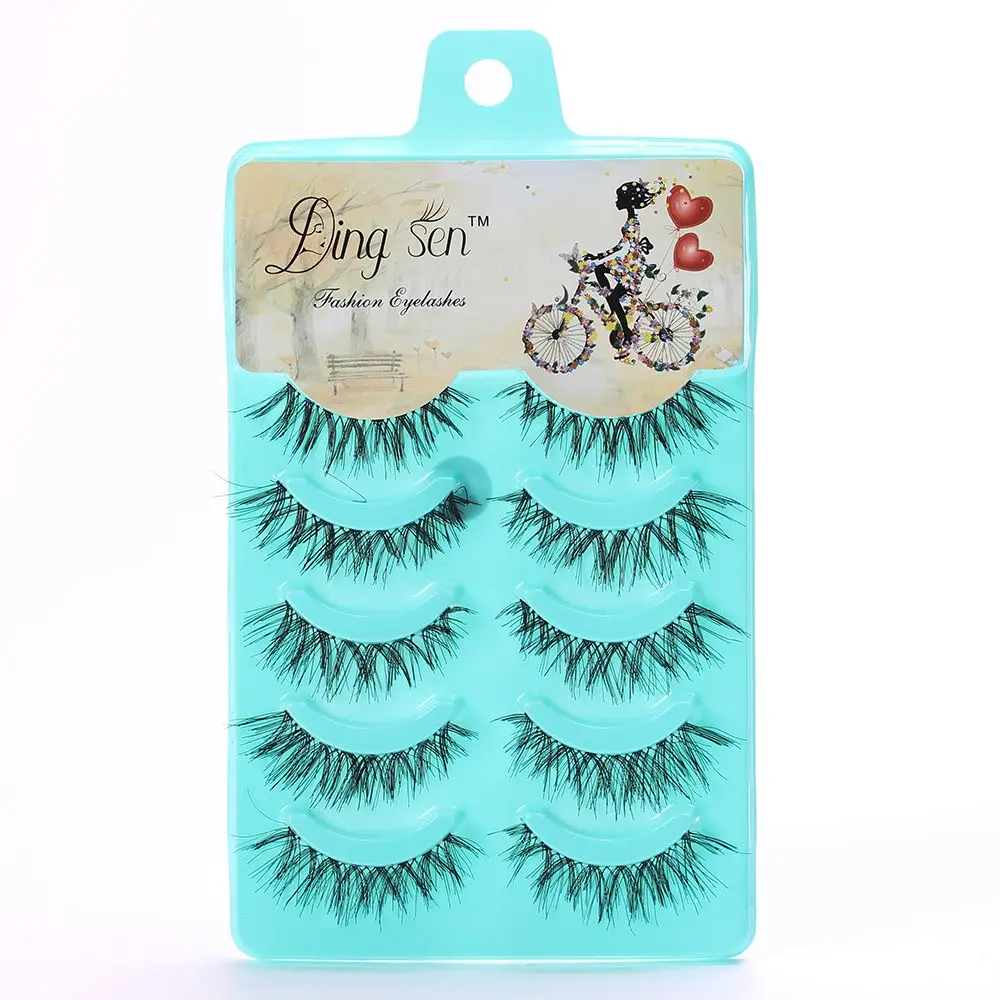 

5 Pairs New Women Lady Natural Soft Black Fake Eye Lashes Handmade Thick Fake False Eyelashes Makeup Extension Tools