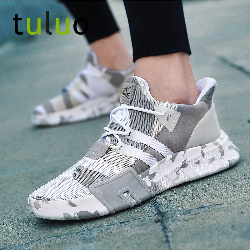 TULUO Men Camouflage Running Shoes Big Size Sneakers For Adult Male Trainers Summer Mesh Breathable Walking Jogging Sport | Спорт и