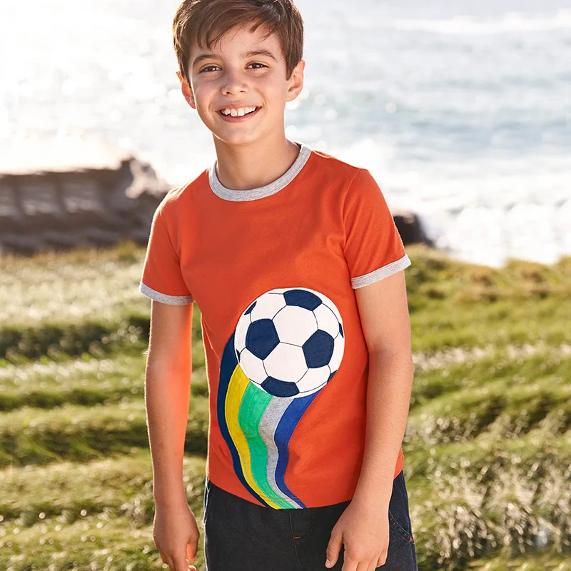 Футболка для мальчиков возрастом от 2 до 8 лет футболки больших с футбольным