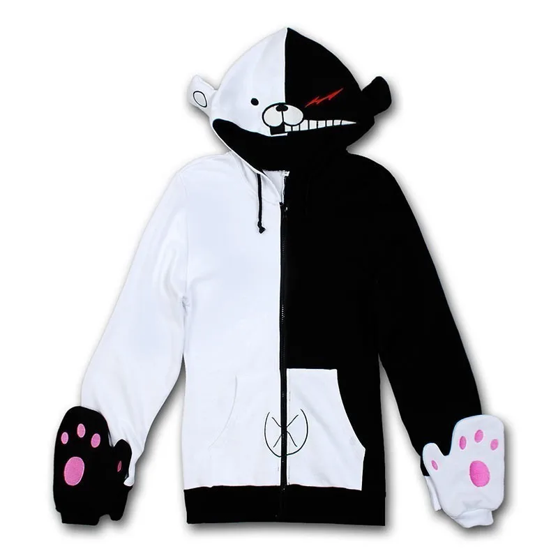 

Dangan Ronpa Monobear Monokuma черный и белый медвежонок косплей костюм Толстовка Куртка