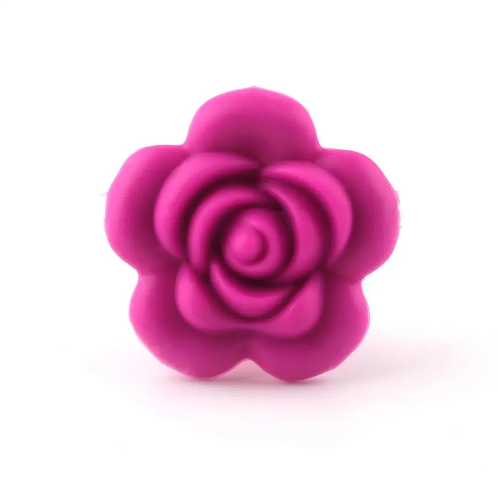 rose rose CHEWELRY/Детские аксессуары, 3 шт., без БФА, силиконовый Прорезыватель для зубов, розовый бисер, цветок, пищевая прорезыватель, сделай сам, ремесла, сенсорная игрушка для прорезывания зубов - Цвет: rose rose