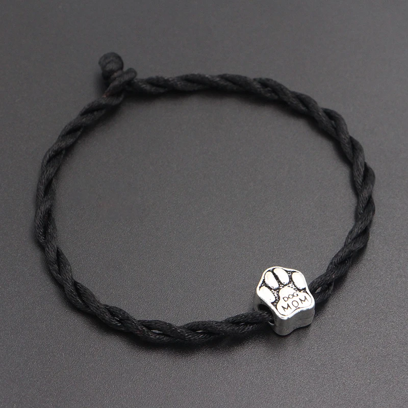 Новинка 2020 бусины с принтом собак мам и лап 4 мм браслет красной нитью ручной