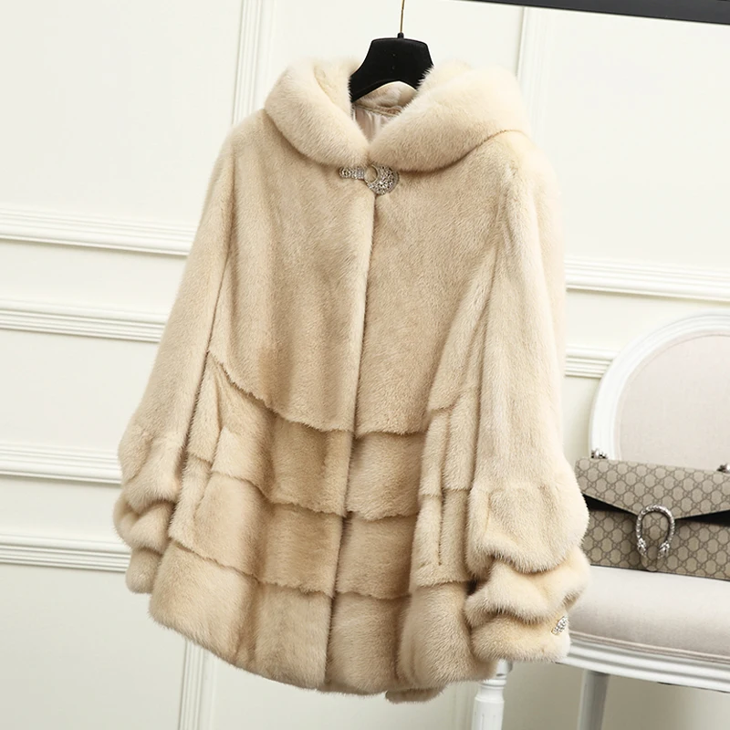 Роскошная норковая шуба женская зимняя Толстая теплая из натурального меха с