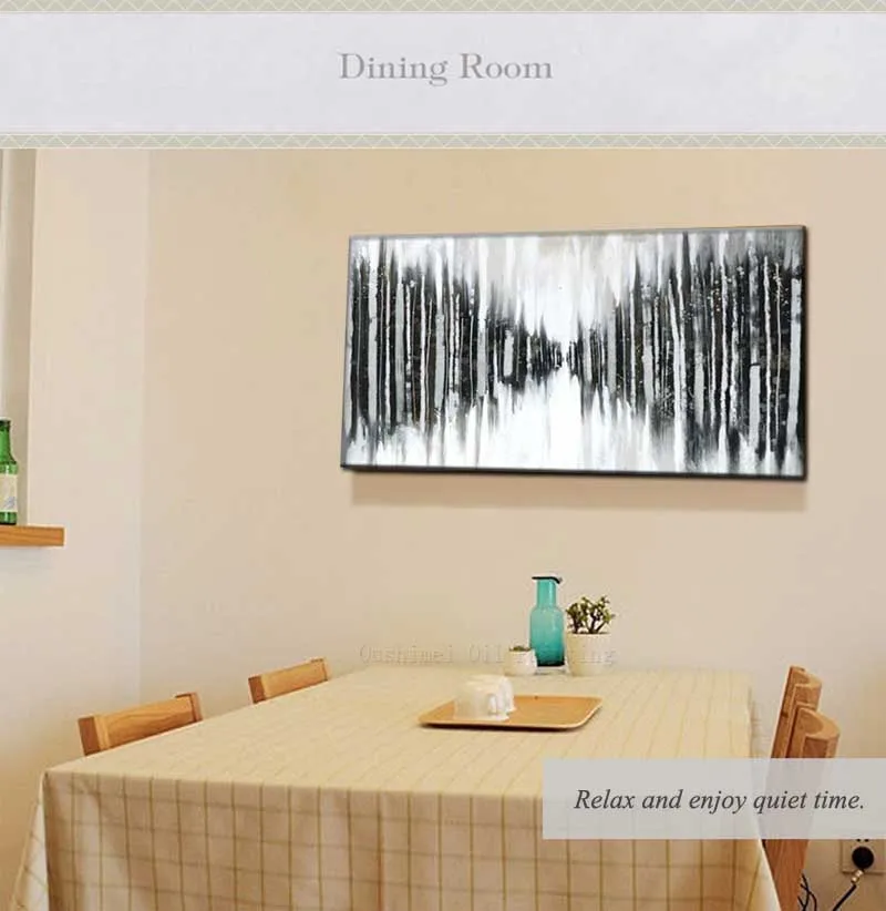 Чистая Ручная роспись холст масляная живопись черный песок Фолз трансформирует